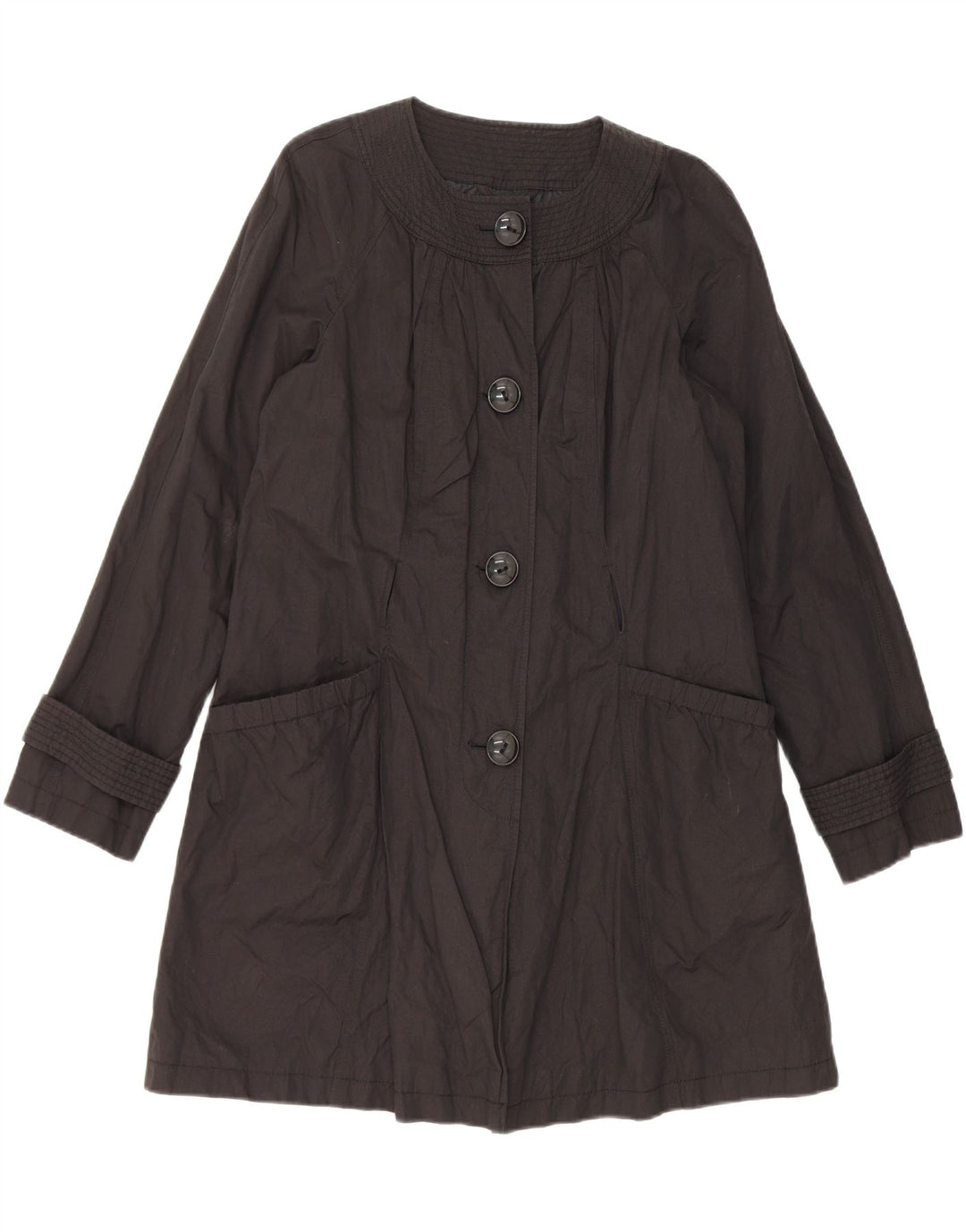Casaco impermeável feminino Marks & Spencer Autograph Reino Unido 14 algodão preto médio
