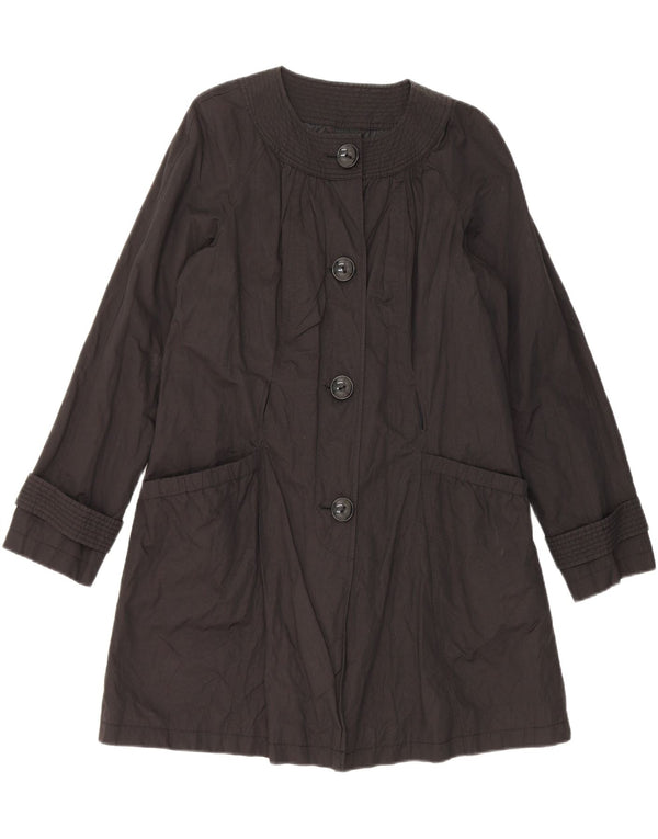 Casaco impermeável feminino Marks & Spencer Autograph Reino Unido 14 algodão preto médio