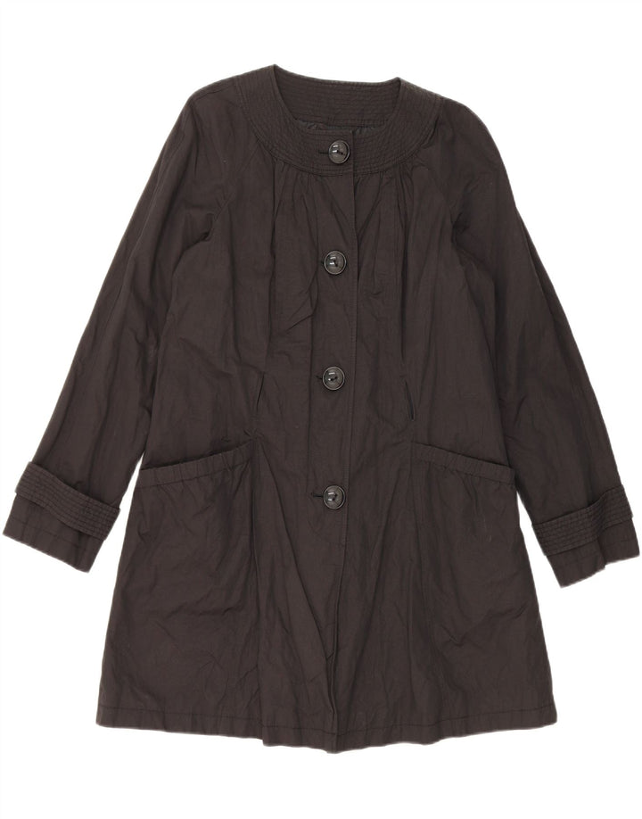 Casaco impermeável feminino Marks & Spencer Autograph Reino Unido 14 algodão preto médio
