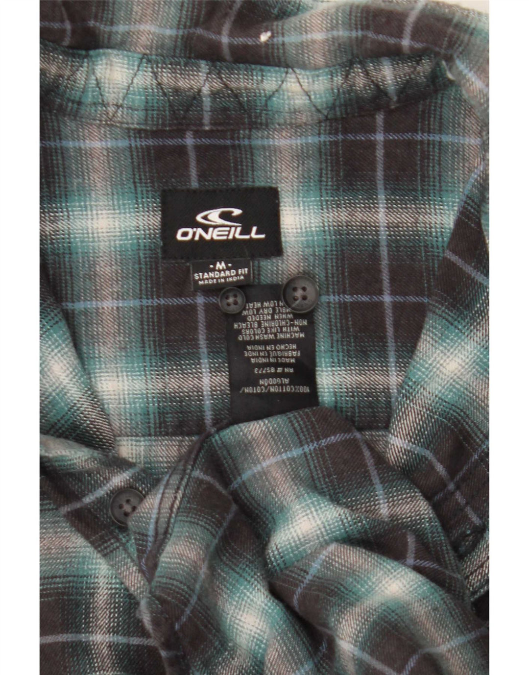 Camisa masculina de flanela de ajuste padrão O'Neill, algodão xadrez verde médio