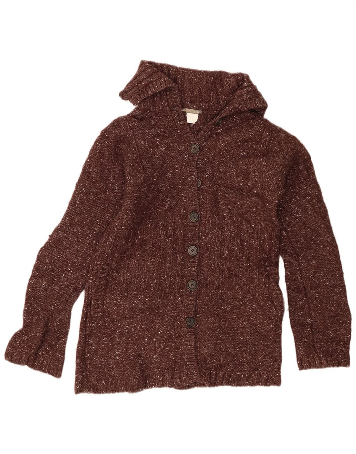 Suéter cardigã feminino J. CREW UK 8 pequeno marrom manchado