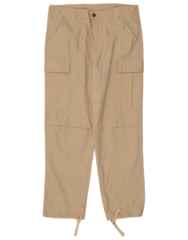 Calça Carhartt masculina reta cargo média W34 L29 algodão bege