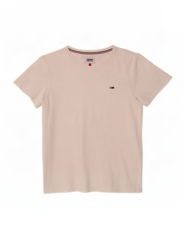 Camiseta feminina Tommy Hilfiger UK 12 algodão branco médio