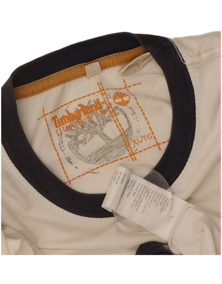 Camiseta masculina gráfica Timberland Top XL de algodão branco