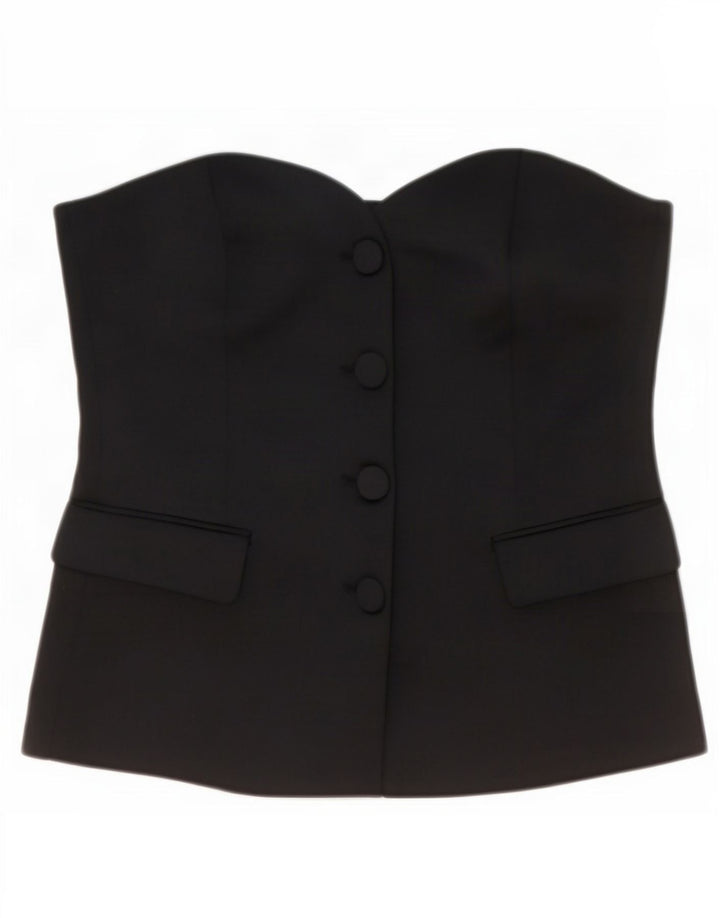 Zara Womens Strapless Top Reino Unido 14 Grande Preto