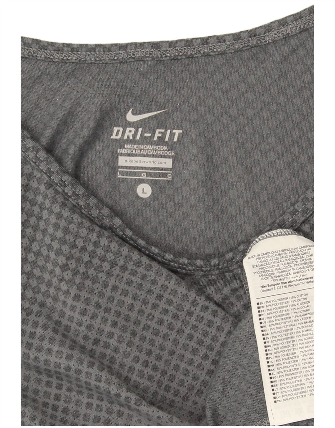 Nike Mens Dri Fit Vest Top Grande Cinza Listrado Poliéster