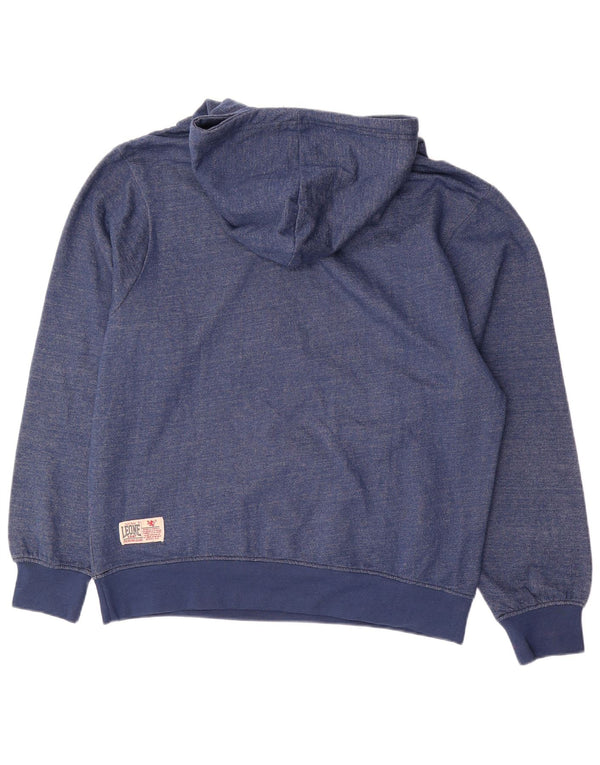 Leone Mens Graphic Hoodie Jumper XL Azul Marinho Algodão