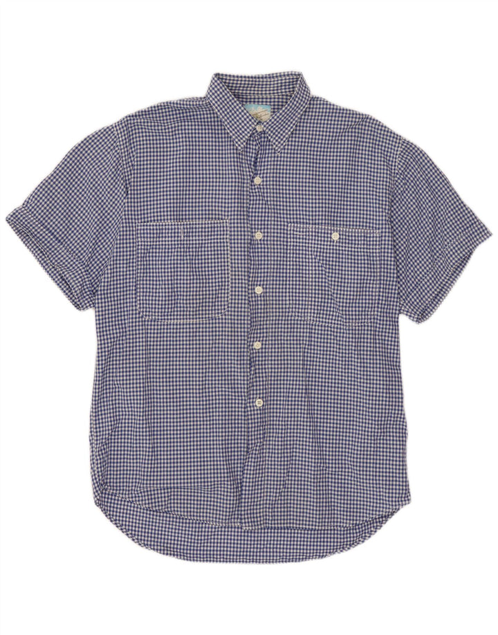 Camisa masculina de manga curta BENETTON XL azul guingão