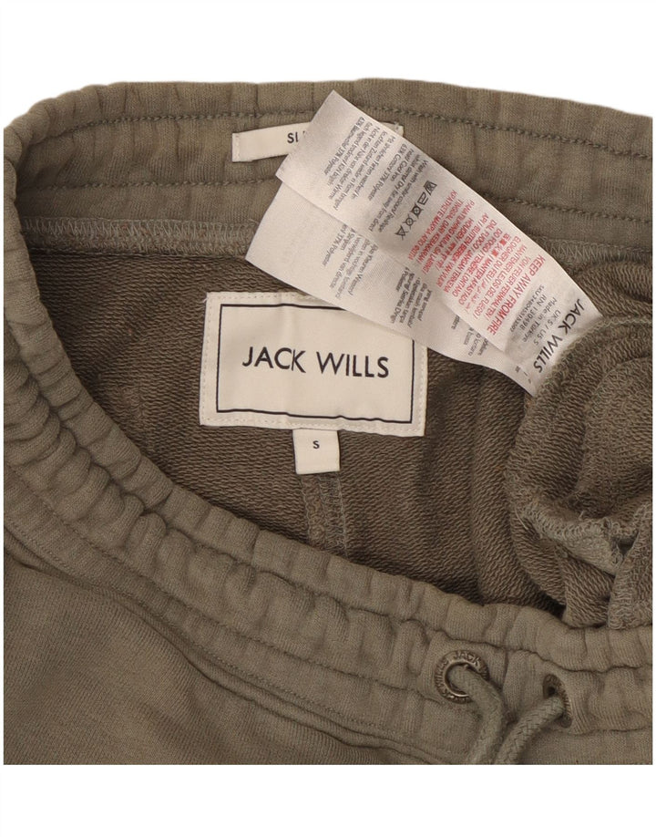 JACK WILLS Masculino Slim Graphic Calça de treino Joggers Pequeno Algodão Cáqui