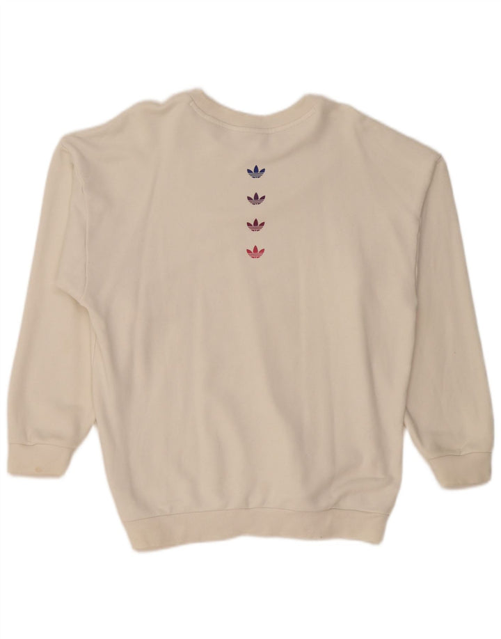 Adidas feminino gráfico oversized moletom jumper reino unido 10 pequeno off white