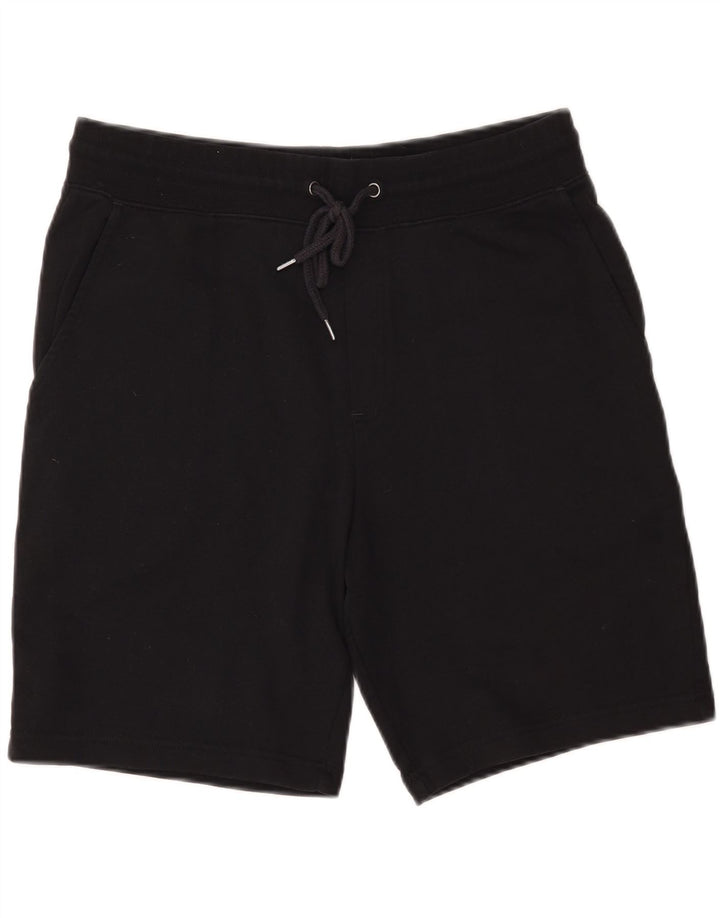 Shorts esportivos masculinos de ajuste regular da MARKS & SPENCER, algodão preto médio