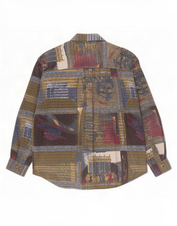 Vintage Mens Flannel Shirt Size 46 XL Multicoloured Patchwork