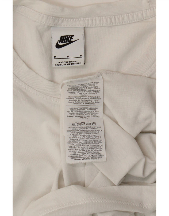 Camiseta gráfica masculina NIKE Top médio algodão branco