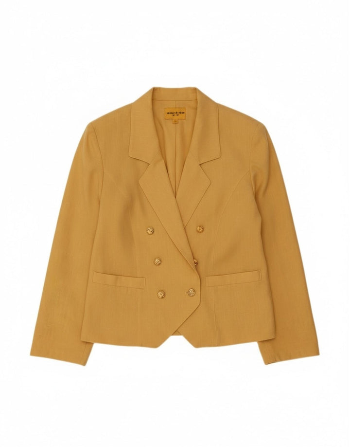 Jaqueta blazer feminina vintage com peito duplo IT 40 amarelo pequeno