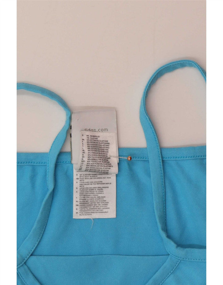 Adidas Womens Crop Cami Top UK 12 Médio Azul