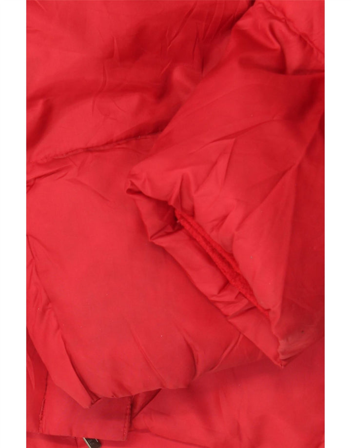 Jaqueta acolchoada feminina Eddie Bauer UK 16 grande poliéster vermelho
