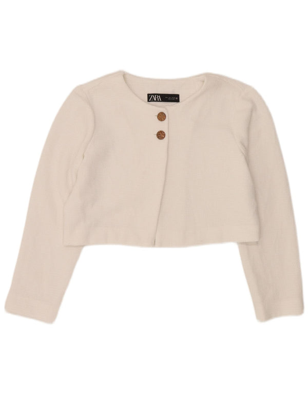 Jaqueta Bolero Feminina Zara Reino Unido 16 Grande Poliéster Branco