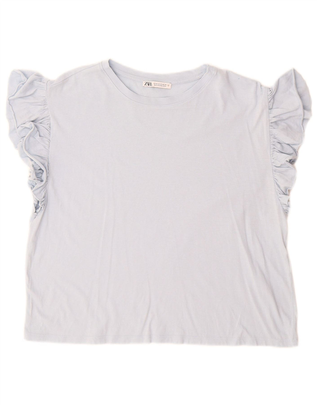 Camiseta feminina Zara UK 14 azul médio