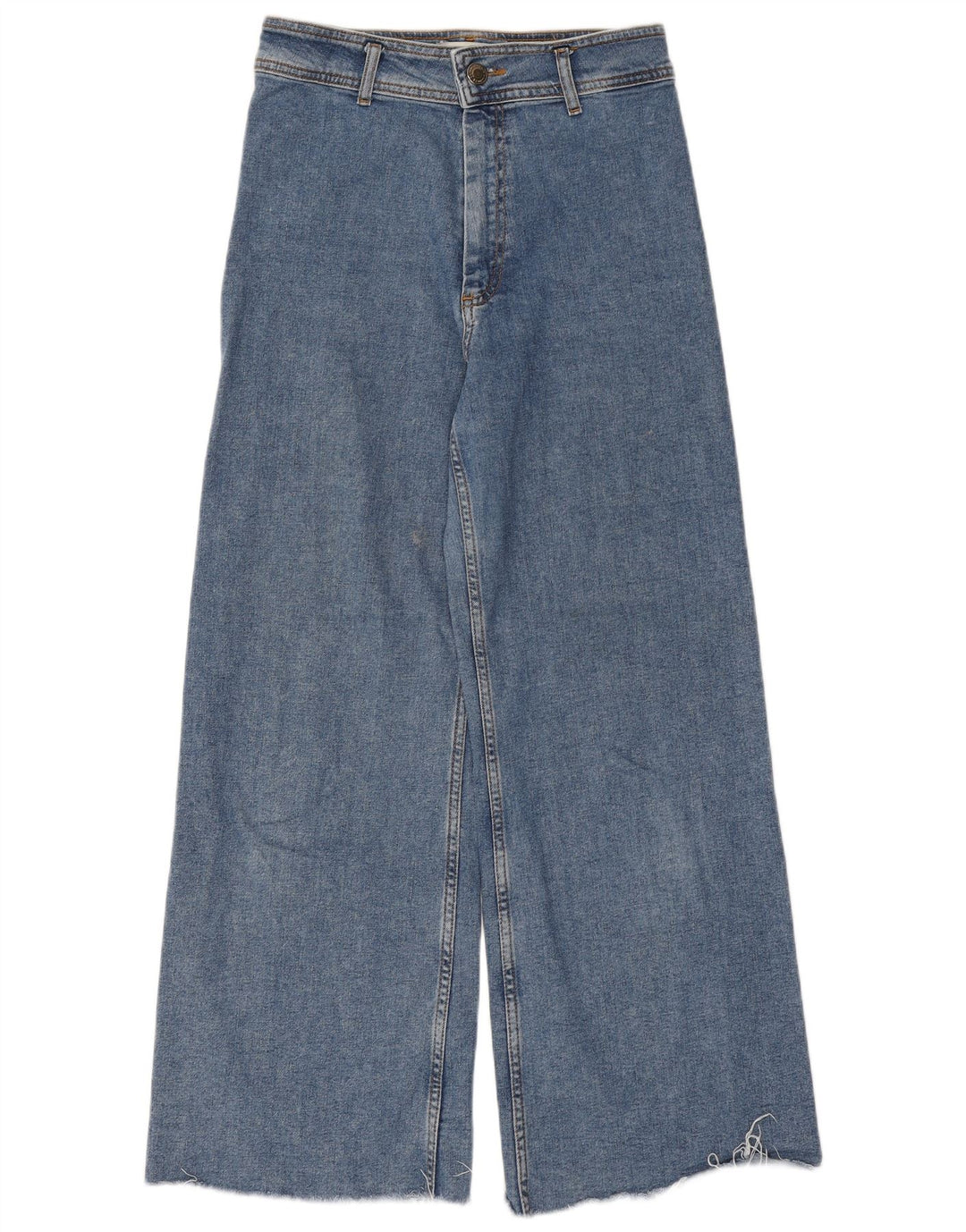 Calça jeans feminina Zara de perna larga EU 40 médio W30 L29 azul