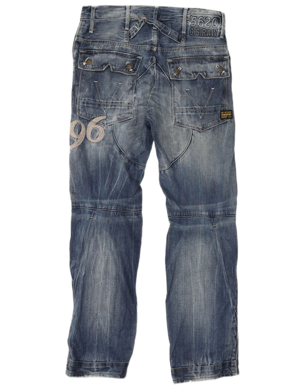 G-Star Mens Graphic Straight Jeans W30 L32 Azul Algodão