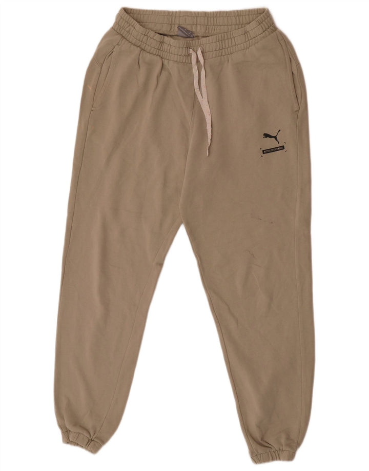 Calça de treino masculina Puma Joggers médio algodão bege