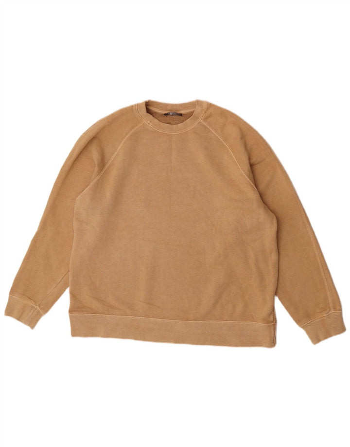 Zara moletom feminino oversized jumper UK 14 algodão bege médio