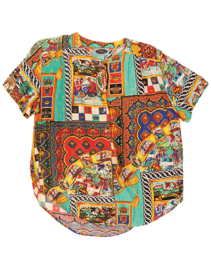 Blusa feminina Mas com estampa abstrata UK 20 2XL multicolorida
