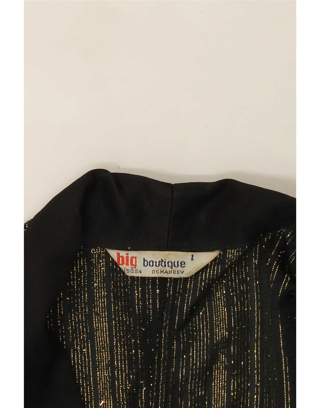 Jaqueta blazer feminina vintage com 1 botão Reino Unido 16 grande listrada preta