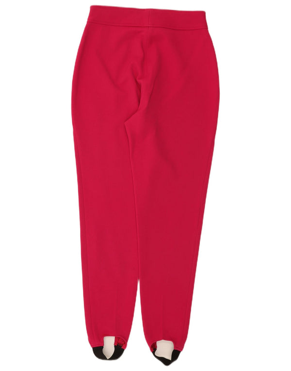 Calça corta-vento feminina vintage de cintura alta com estribo W26 L30 rosa
