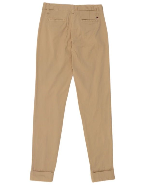 Calça feminina Tommy Hilfiger Slim Suit US 2 XS W26 L32 algodão bege