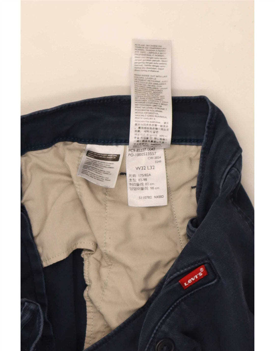 Calça jeans masculina slim Levi's W32 L29 algodão azul marinho