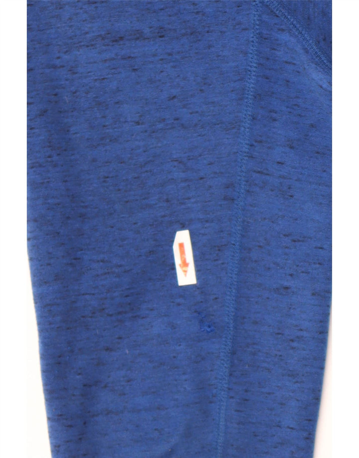 Suéter masculino Nike com capuz e zíper azul médio manchado de algodão