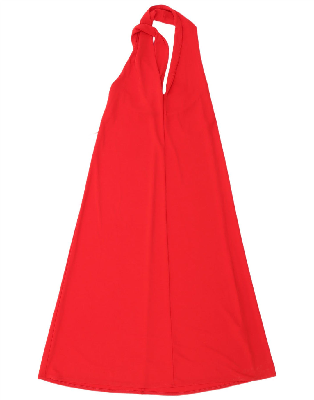 Vestido feminino Zara Halter UK 10 pequeno poliéster vermelho
