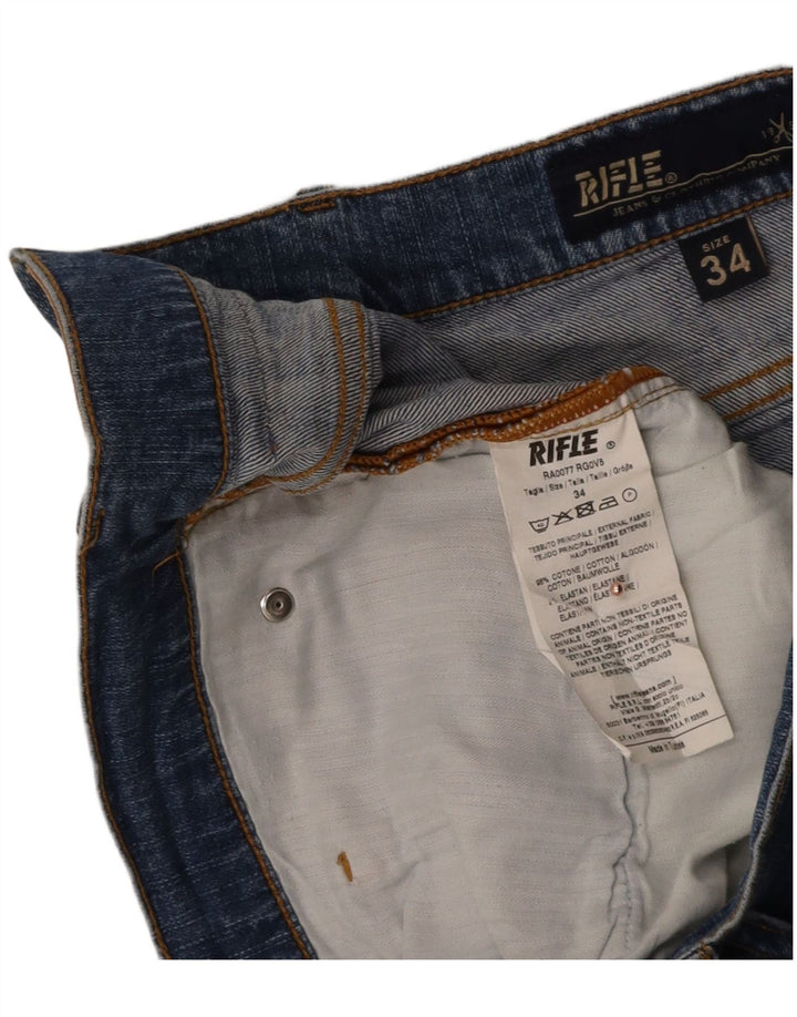 RIFLE Calça jeans reta masculina W34 L31 algodão azul