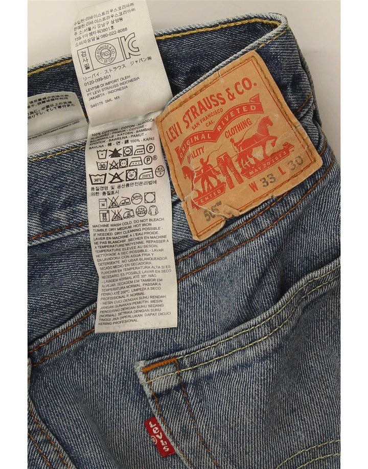 Levi's Masculino 505 Straight Jeans W33 L30 Azul Algodão