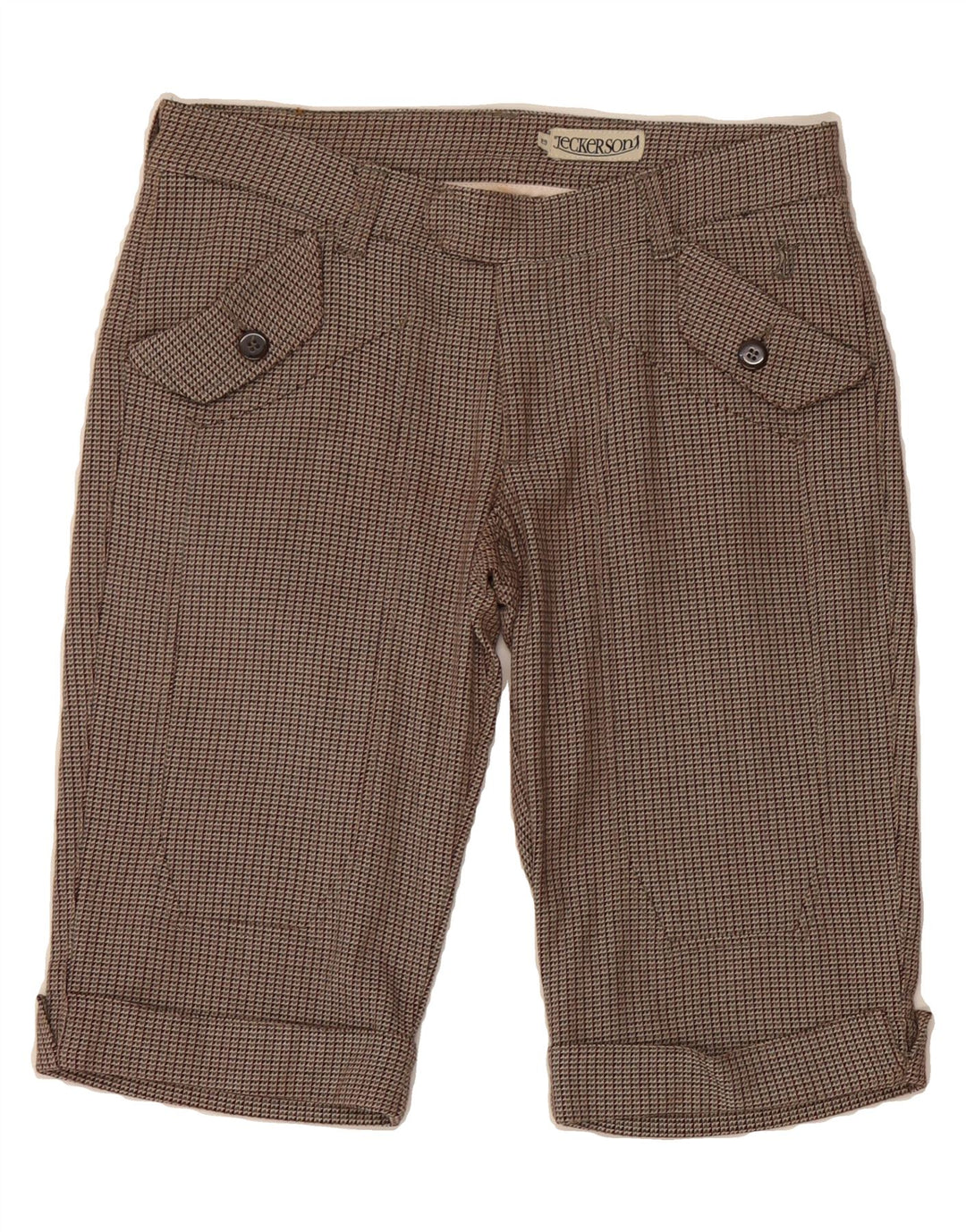 JECKERSON Mens Bermuda Shorts W29 Small  Brown Check Cotton Vintage Jeckerson and Second-Hand Jeckerson from Messina Hembry 