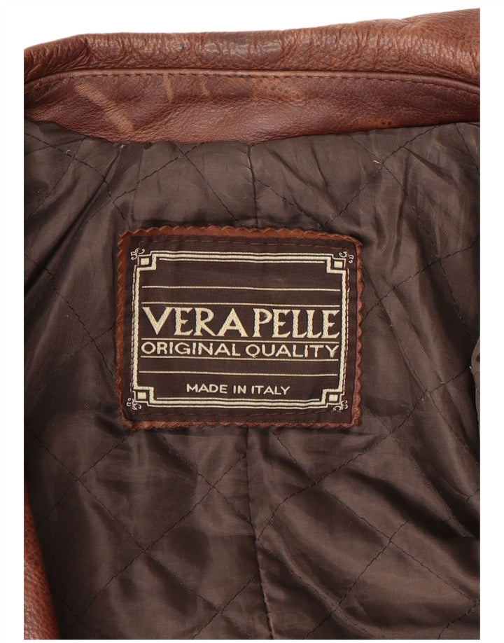 Jaqueta de couro masculina vintage UK 38 couro marrom médio