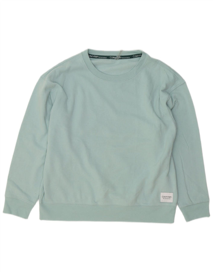 Calvin Klein moletom masculino jumper grande algodão turquesa