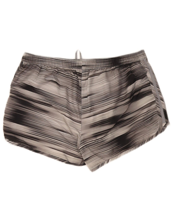 Adidas Womens Climalite Sport Shorts UK 14 Médio Cinza Listrado Poliéster