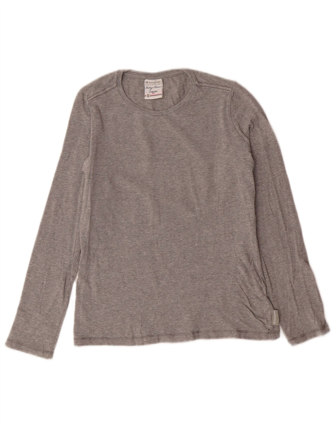 CHAMPION Top feminino Heritage Classics manga comprida Reino Unido 10 pequeno cinza