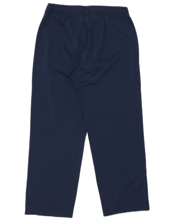 Calça de treino masculina Adidas UK 42/44 grande poliéster azul marinho