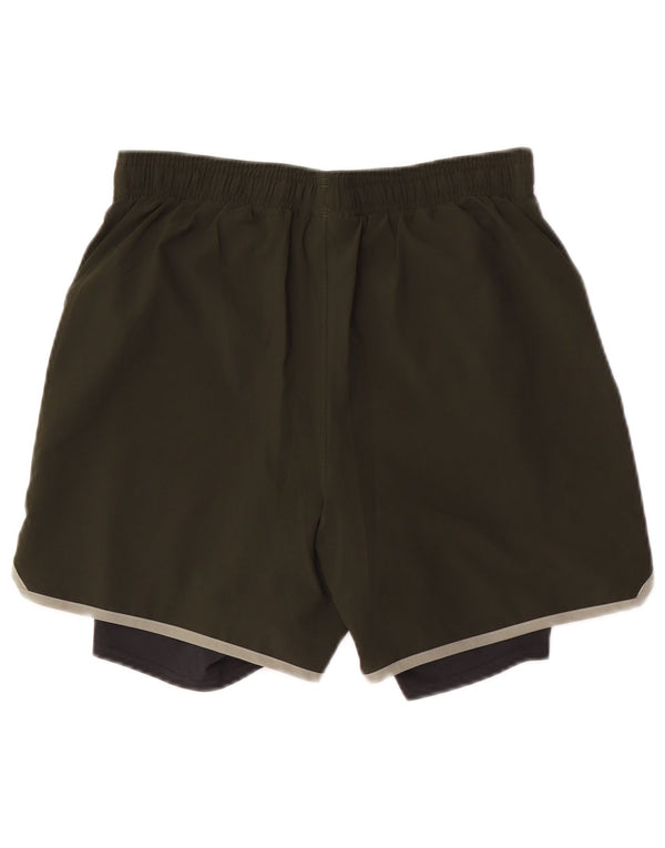 Shorts esportivos masculinos Under Armour Heat Gear médio cáqui
