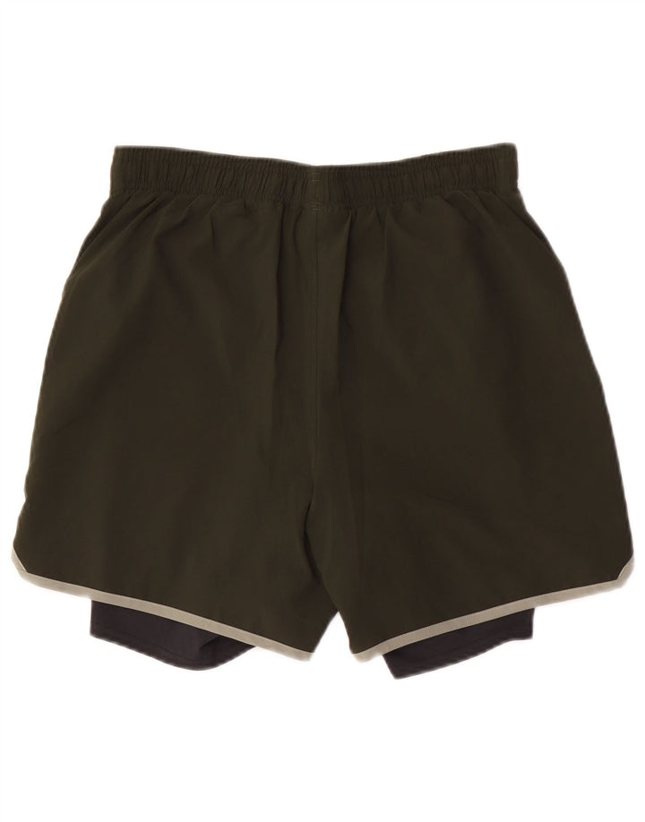Shorts esportivos masculinos Under Armour Heat Gear médio cáqui