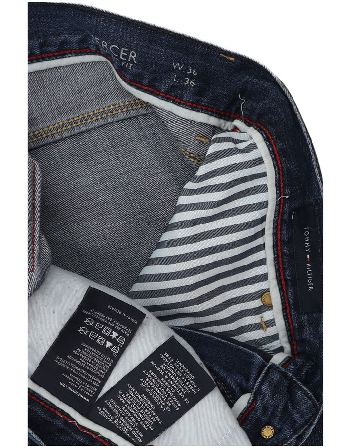 TOMMY HILFIGER Masculino Mercer Straight Jeans W36 L36 Azul Algodão