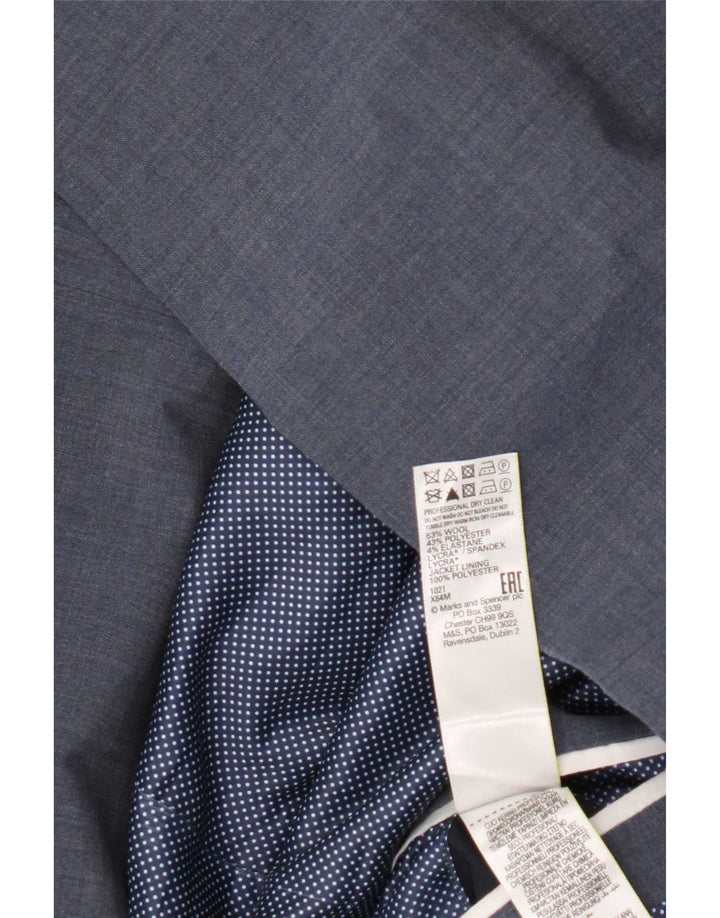 Jaqueta blazer masculina de 2 botões Marks & Spencer Reino Unido 46 3XL lã azul