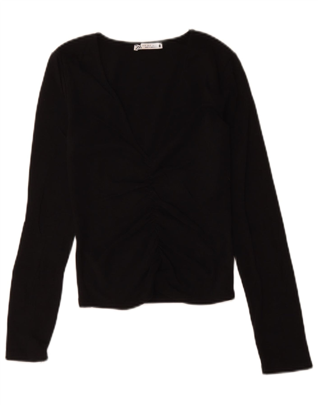 Zara Suéter feminino cropped com decote em V Reino Unido 8 pequeno preto