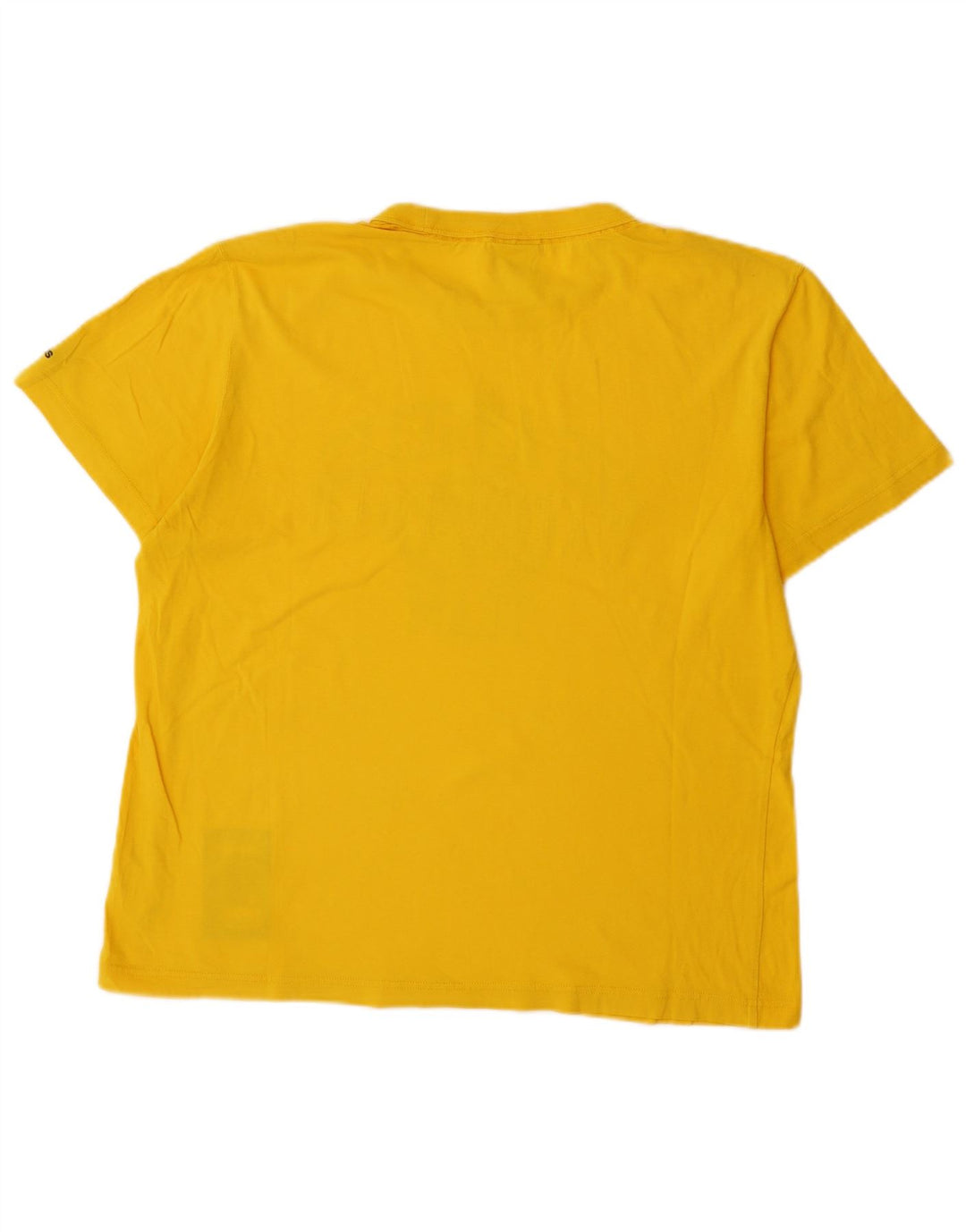 ADIDAS Mens Graphic T-Shirt Top Grande Algodão Amarelo