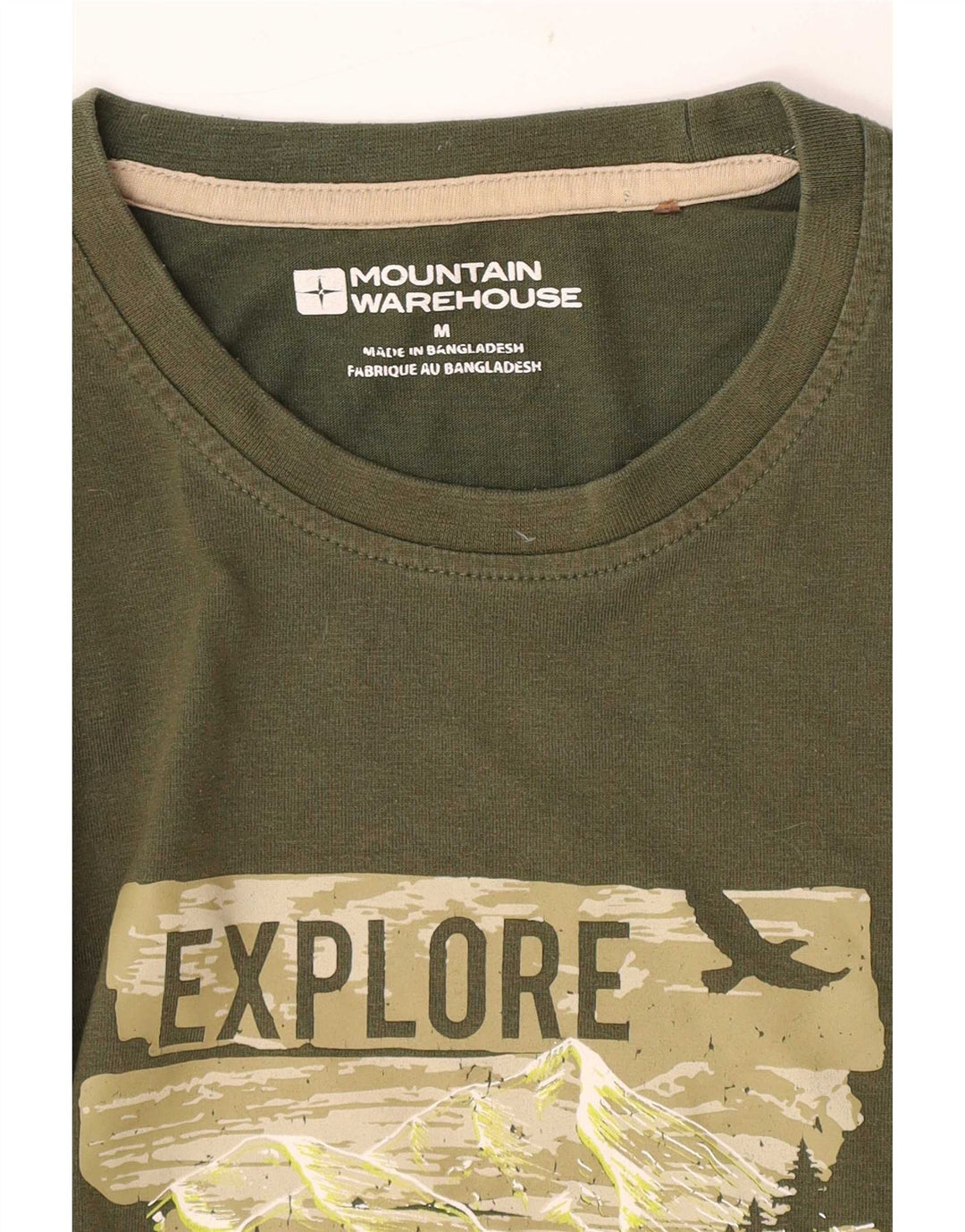 Camiseta gráfica masculina Mountain Warehouse verde médio