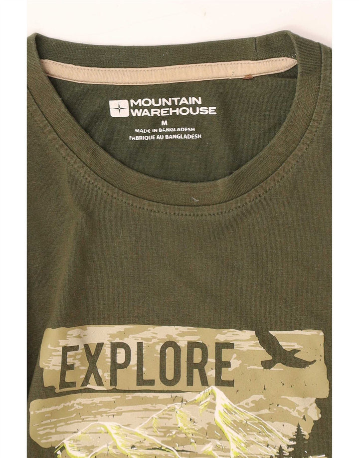 Camiseta gráfica masculina Mountain Warehouse verde médio
