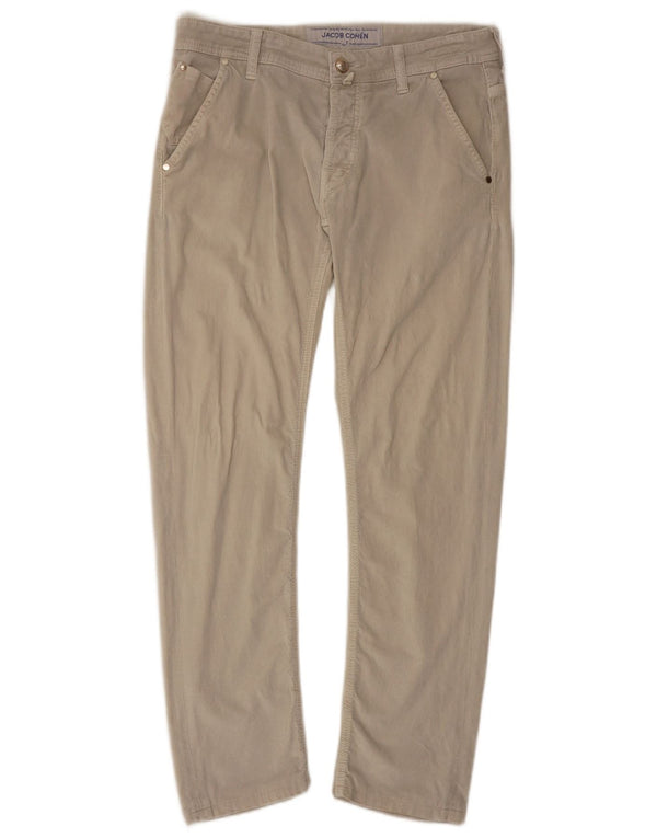 Calça masculina de veludo cotelê Jacob Cohen W33 L30 algodão bege